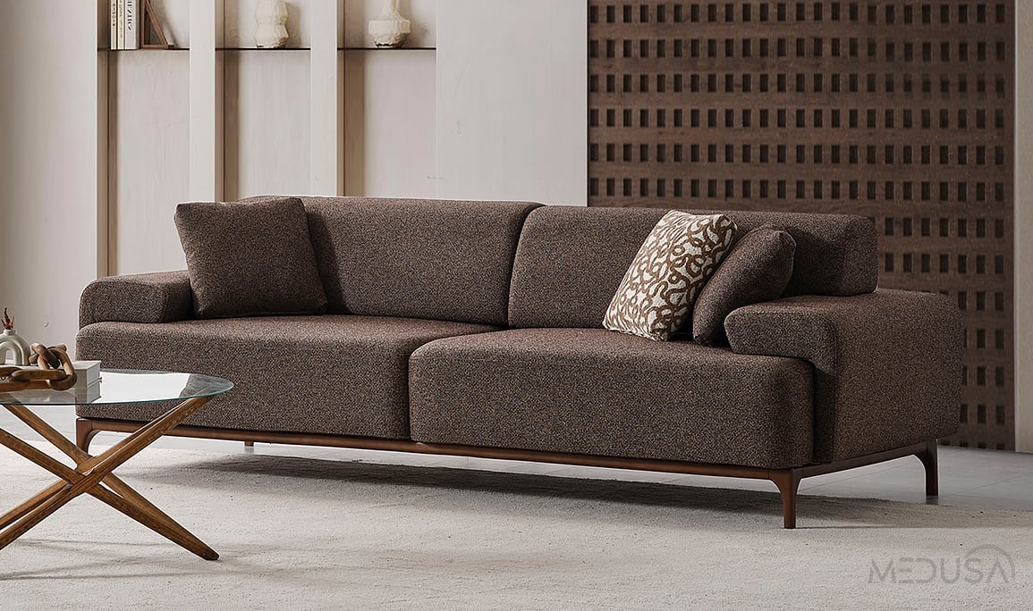 Medusa Home Mobilya - Best Kahve Üçlü Koltuk