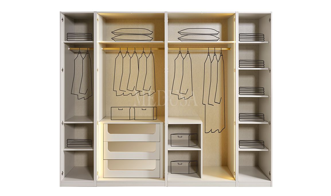 Medusa Home Mobilya - Beth Black 6 Kapılı Gardırop