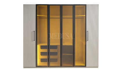 Medusa Home Mobilya - Beth Black 6 Kapılı Yatak Odası