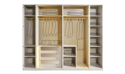 Medusa Home Mobilya - Beth Black 6 Kapılı Yatak Odası