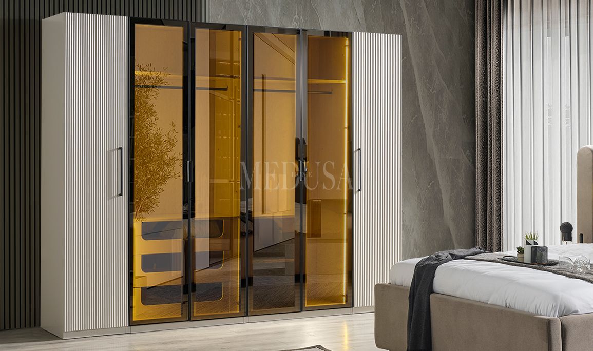 Medusa Home Mobilya - Beth Black 6 Kapılı Yatak Odası