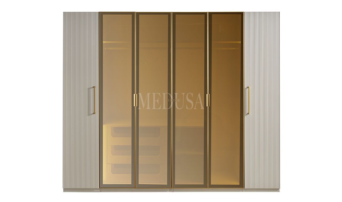 Medusa Home Mobilya - Beth Gold 6 Kapılı Yatak Odası