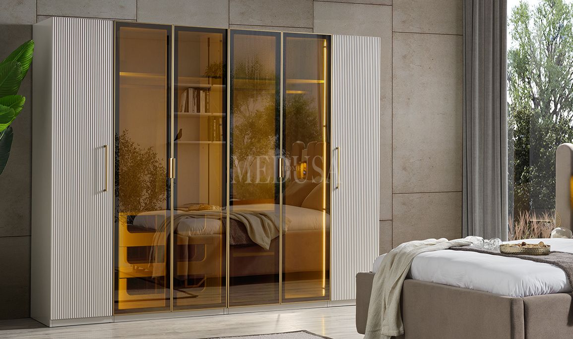 Medusa Home Mobilya - Beth Gold 6 Kapılı Yatak Odası