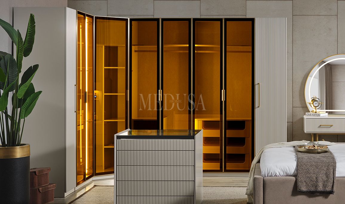 Medusa Home Mobilya - Beth Gold Köşe Gardırop
