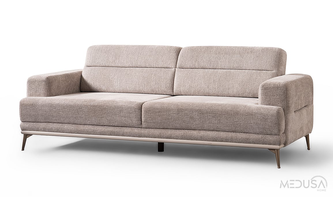 Medusa Home Mobilya - Beyza Gri Üçlü Koltuk