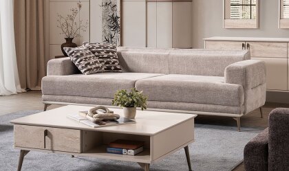 Medusa Home Mobilya - Beyza Gri Üçlü Koltuk