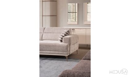 Medusa Home Mobilya - Beyza Gri Üçlü Koltuk