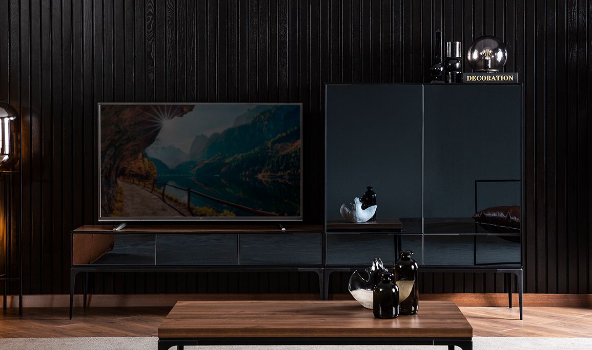 Medusa Home Mobilya - Black Silver Tv Ünitesi