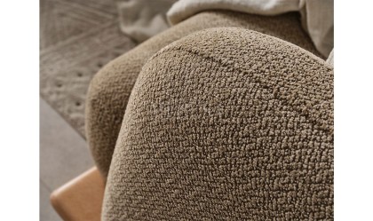 Medusa Home Mobilya - Bohem Ahşap Kahve Üçlü Koltuk