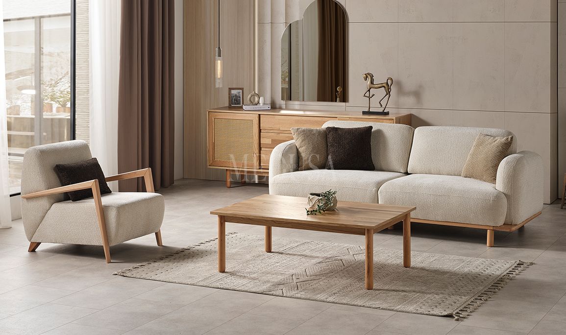 Medusa Home Mobilya - Bohem Ahşap Koltuk Takımı