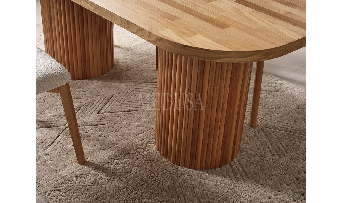 Medusa Home Mobilya - Bohem Ahşap Yemek Masası Round