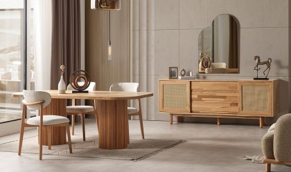 Medusa Home - Bohem Ahşap Yemek Odası Round Medusa Home - Bohem Ahşap Yemek Odası Round