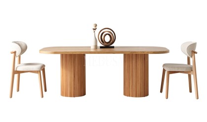 Medusa Home Mobilya - Bohem Ahşap Yemek Odası Round