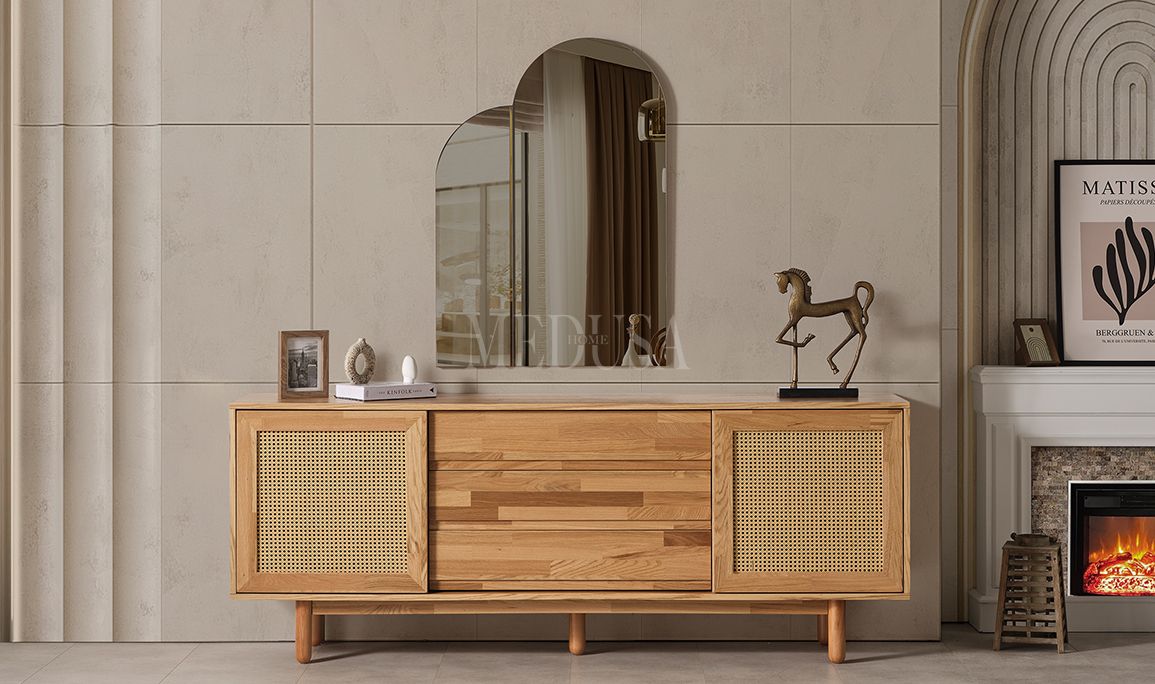 Medusa Home Mobilya - Bohem Ahşap Yemek Odası Round