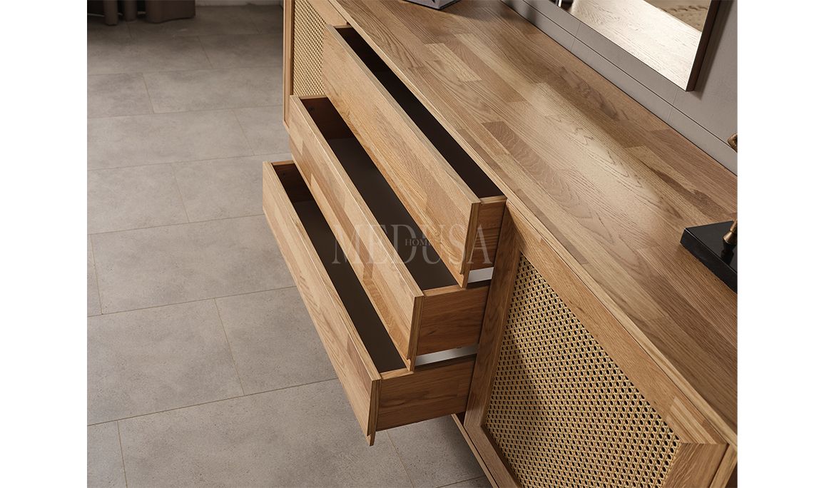 Medusa Home Mobilya - Bohem Ahşap Yemek Odası Round