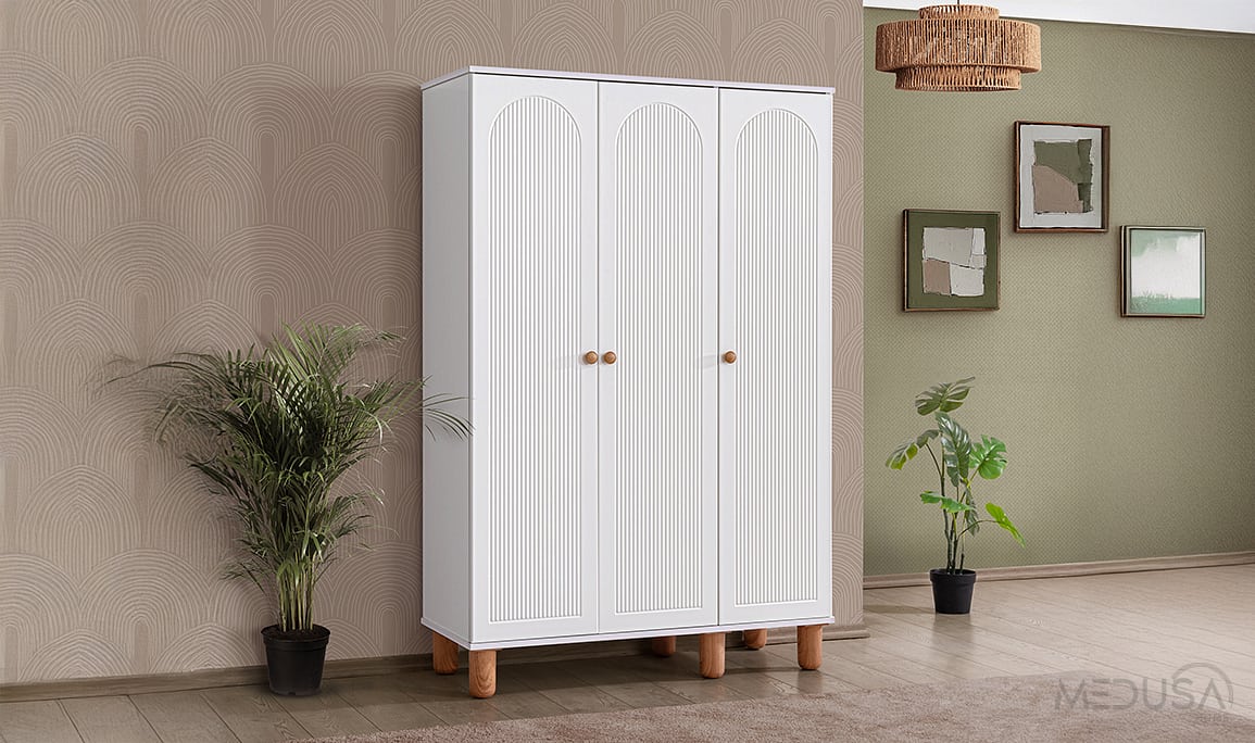 Medusa Home Mobilya - Boho 3 Kapaklı Gardırop