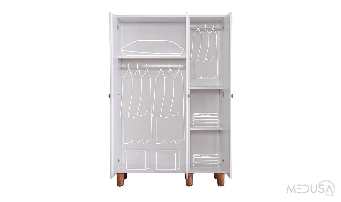 Medusa Home Mobilya - Boho 3 Kapaklı Gardırop
