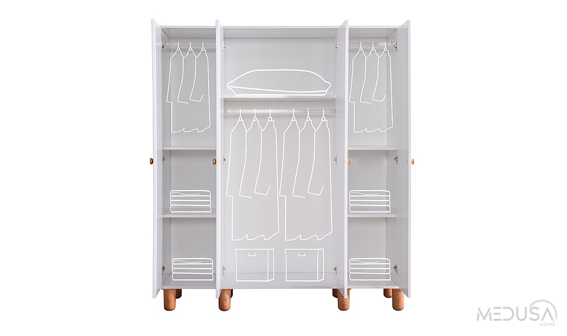 Medusa Home Mobilya - Boho 4 Kapaklı Gardırop