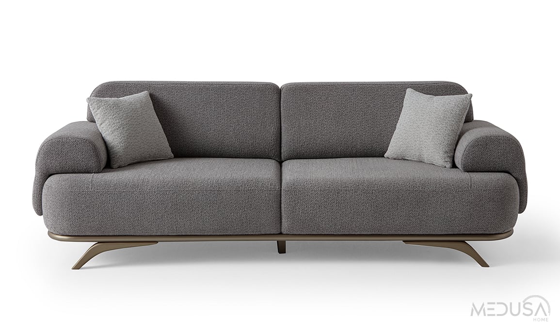 Medusa Home Mobilya - Bonj Antrasit Üçlü Koltuk