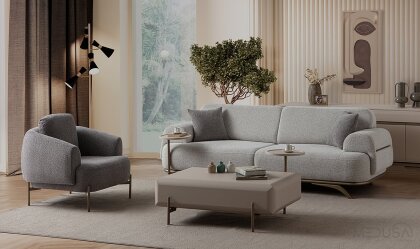 Medusa Home Mobilya - Bonj Gri Üçlü Koltuk