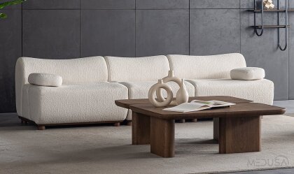 Medusa Home - Boss Beyaz Üçlü Koltuk Medusa Home - Boss Beyaz Üçlü Koltuk