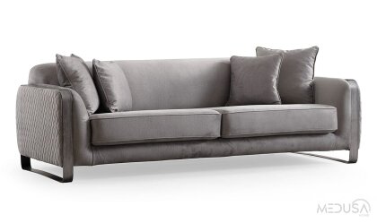 Medusa Home Mobilya - Bottega Gri Üçlü Koltuk