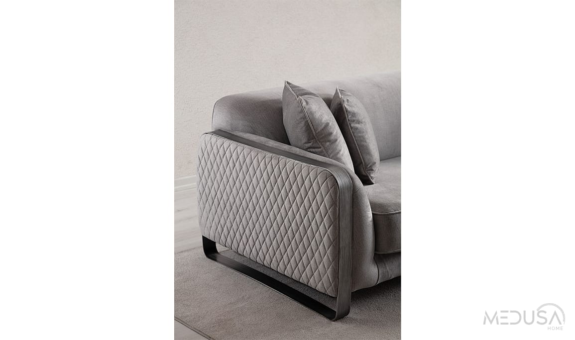 Medusa Home Mobilya - Bottega Gri Üçlü Koltuk