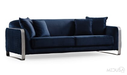 Medusa Home Mobilya - Bottega Mavi Üçlü Koltuk