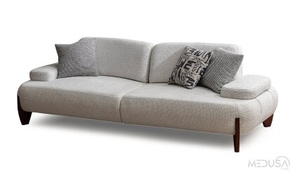 Medusa Home Mobilya - Branson Beyaz Üçlü Koltuk