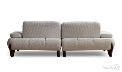 Medusa Home Mobilya - Branson Beyaz Üçlü Koltuk