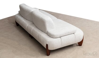 Medusa Home Mobilya - Branson Beyaz Üçlü Koltuk