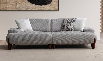 Medusa Home Mobilya - Branson Gri Üçlü Koltuk