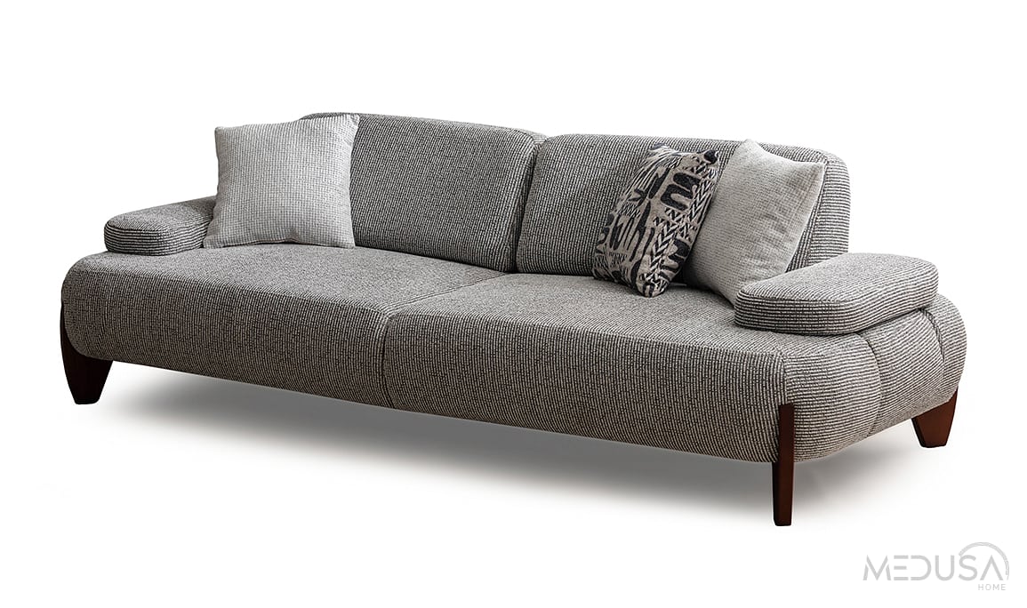 Medusa Home Mobilya - Branson Gri Üçlü Koltuk