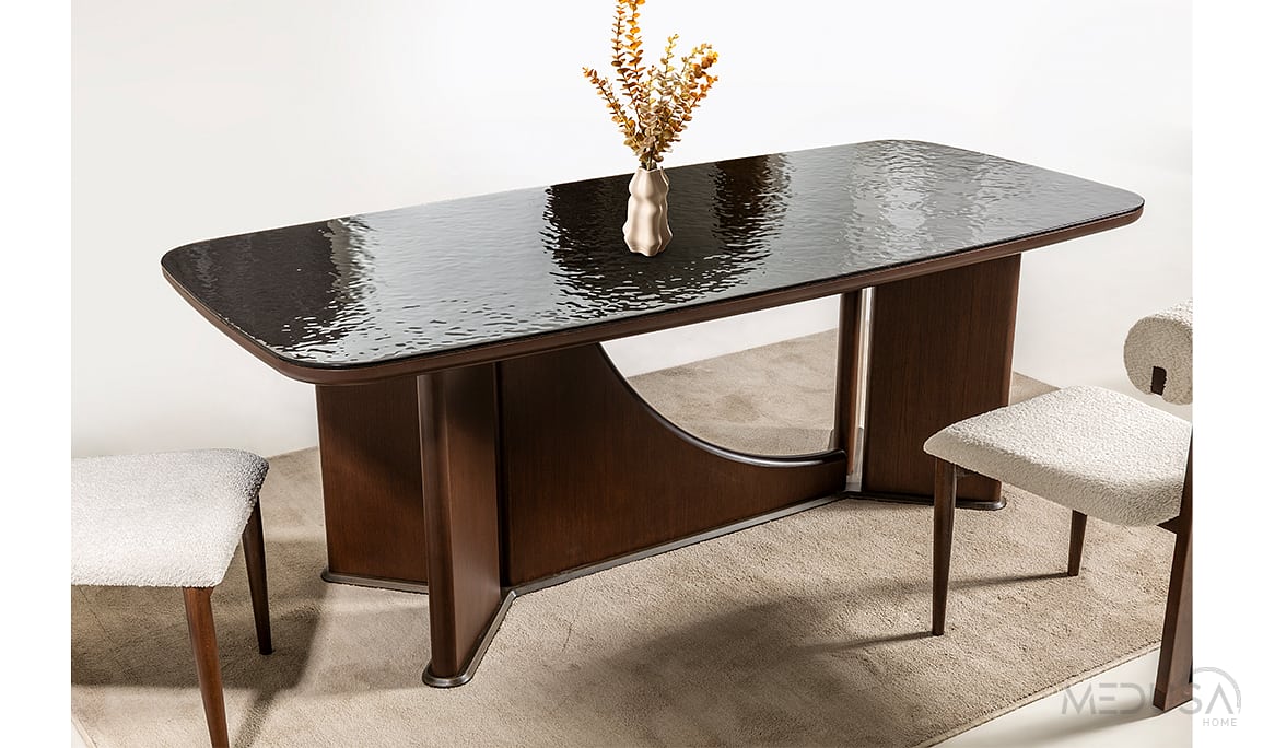 Medusa Home Mobilya - Brigada Füzyon Cam Yemek Masası