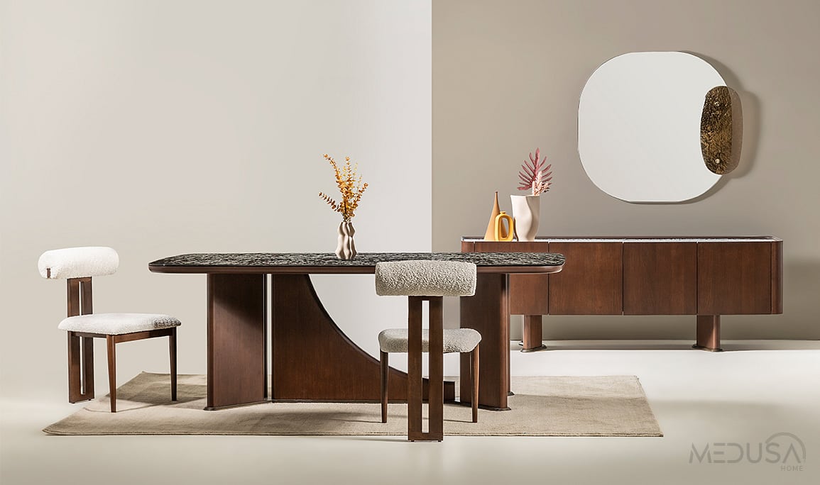 Medusa Home Mobilya - Brigada Füzyon Cam Yemek Odası
