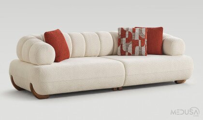 Medusa Home - Brio Beyaz Üçlü Koltuk Medusa Home - Brio Beyaz Üçlü Koltuk