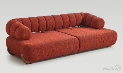 Medusa Home Mobilya - Brio Kırmızı Üçlü Koltuk