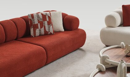 Medusa Home Mobilya - Brio Kırmızı Üçlü Koltuk