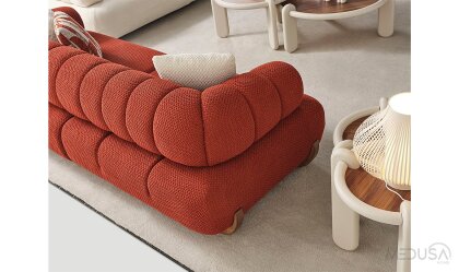Medusa Home Mobilya - Brio Kırmızı Üçlü Koltuk