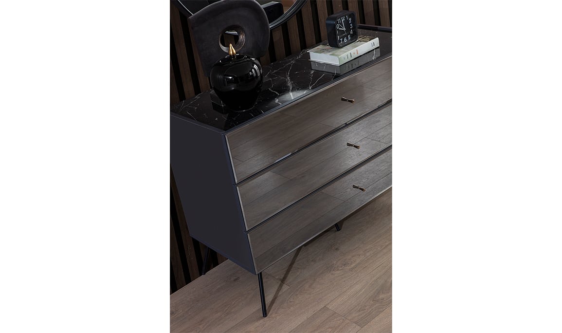 Medusa Home Mobilya - Bronze Antrasit 6 Kapaklı Yatak Odası