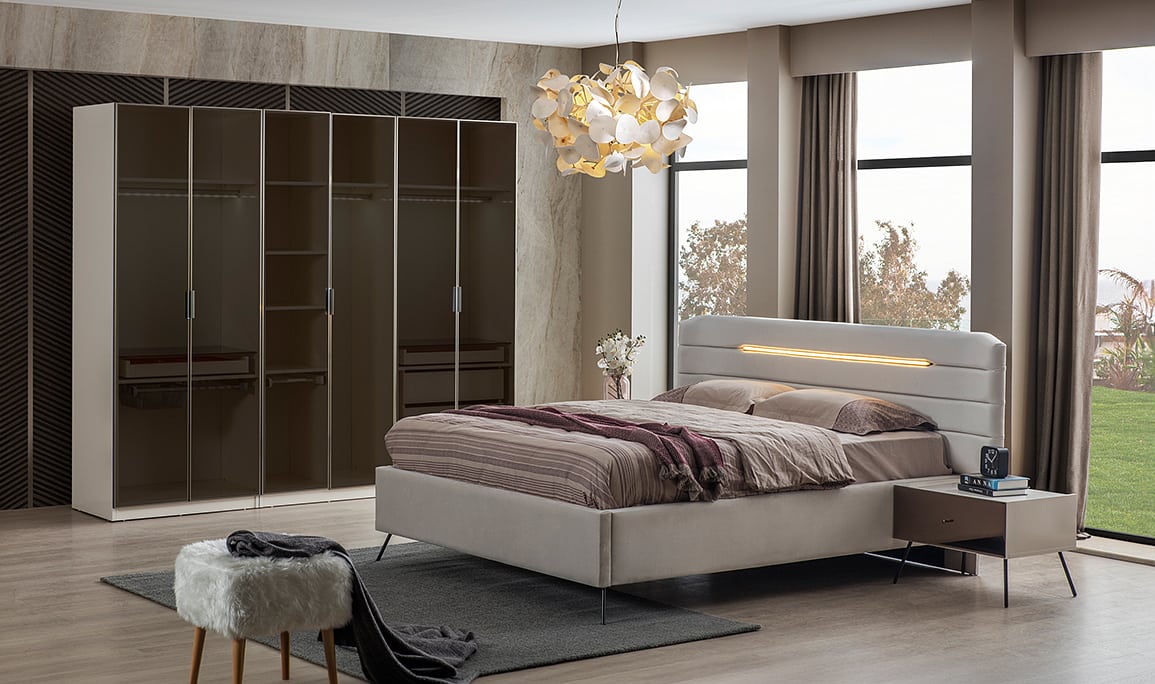 Medusa Home Mobilya - Bronze Aytaşı 6 Kapaklı Yatak Odası