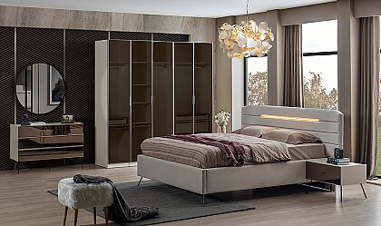 Medusa Home Mobilya - Bronze Aytaşı 6 Kapaklı Yatak Odası