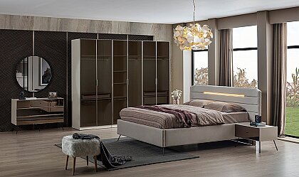Medusa Home Mobilya - Bronze Aytaşı 6 Kapaklı Yatak Odası