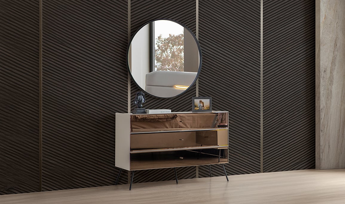 Medusa Home Mobilya - Bronze Aytaşı 6 Kapaklı Yatak Odası