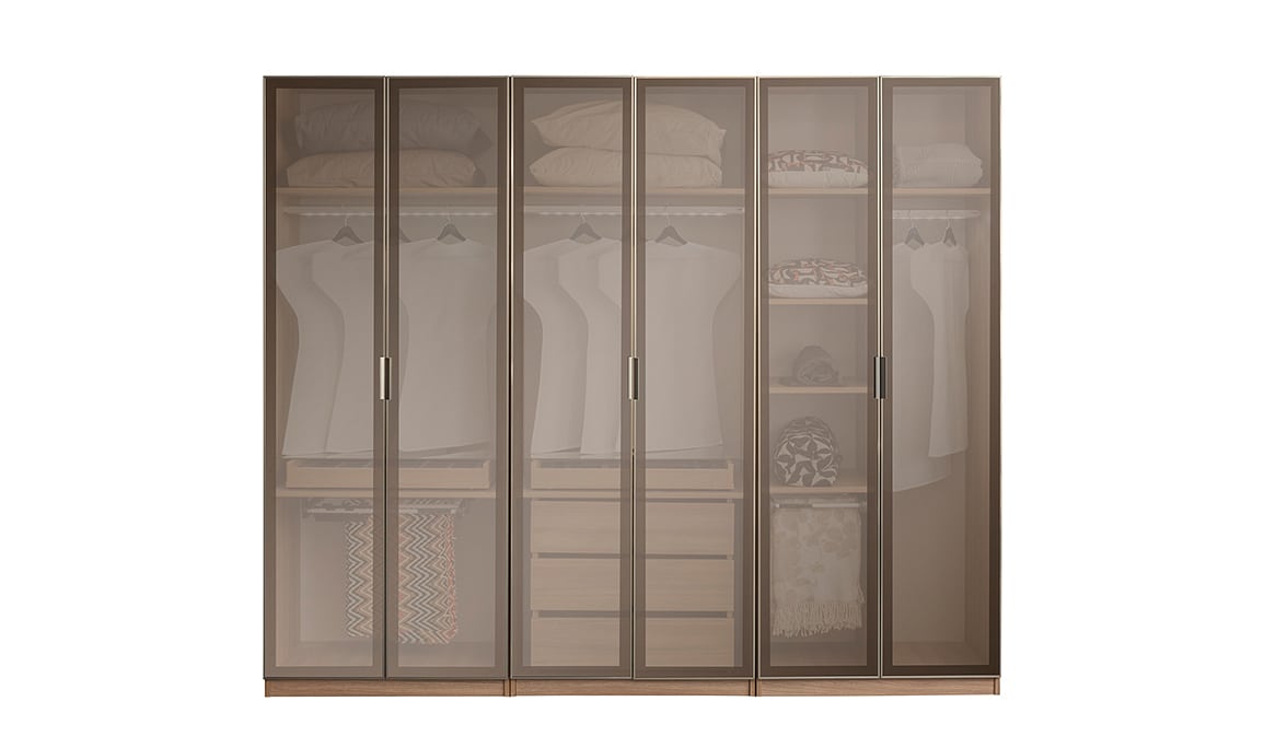 Medusa Home Mobilya - Bronze Ceviz 6 Kapaklı Gardırop