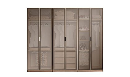 Medusa Home Mobilya - Bronze Ceviz 6 Kapaklı Gardırop