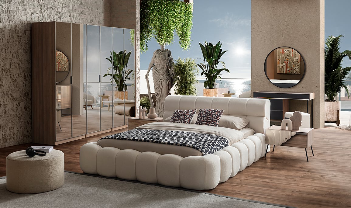 Medusa Home Mobilya - Bronze Ceviz 6 Kapaklı Yatak Odası