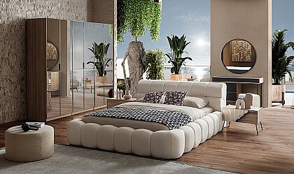 Medusa Home - Bronze Ceviz 6 Kapaklı Yatak Odası