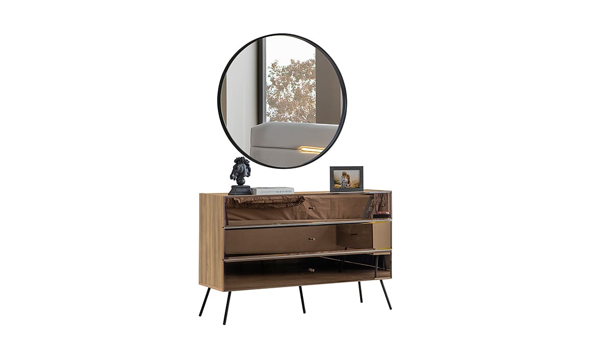 Medusa Home Mobilya - Bronze Ceviz 6 Kapaklı Yatak Odası