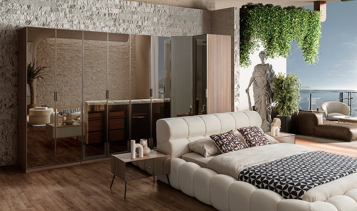 Medusa Home Mobilya - Bronze Ceviz Köşe Gardırop